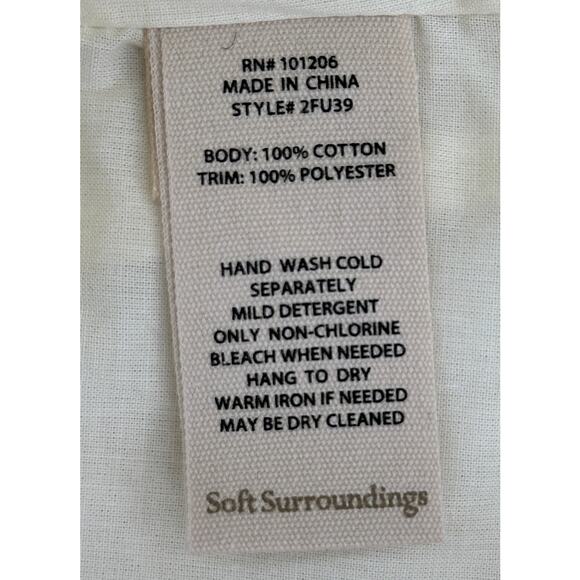 Soft Surroundings Peasant Blouse Top Crochet Sleeve Gauze Lined Boho NWT PL - Picture 8 of 9